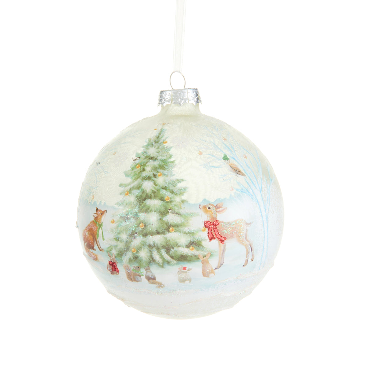 Woodland Christmas Party Ball Ornament 5"