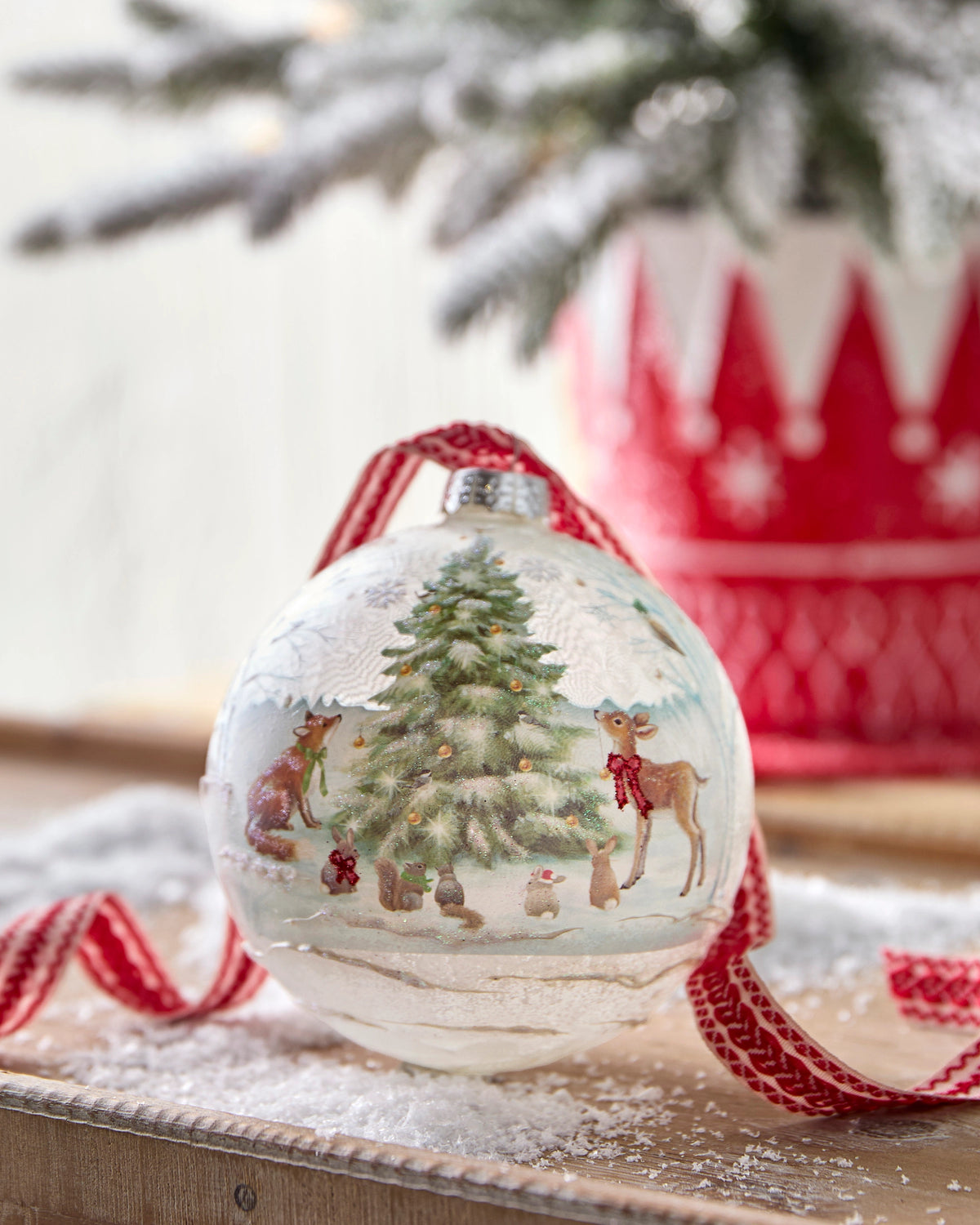 Woodland Christmas Party Ball Ornament 5"