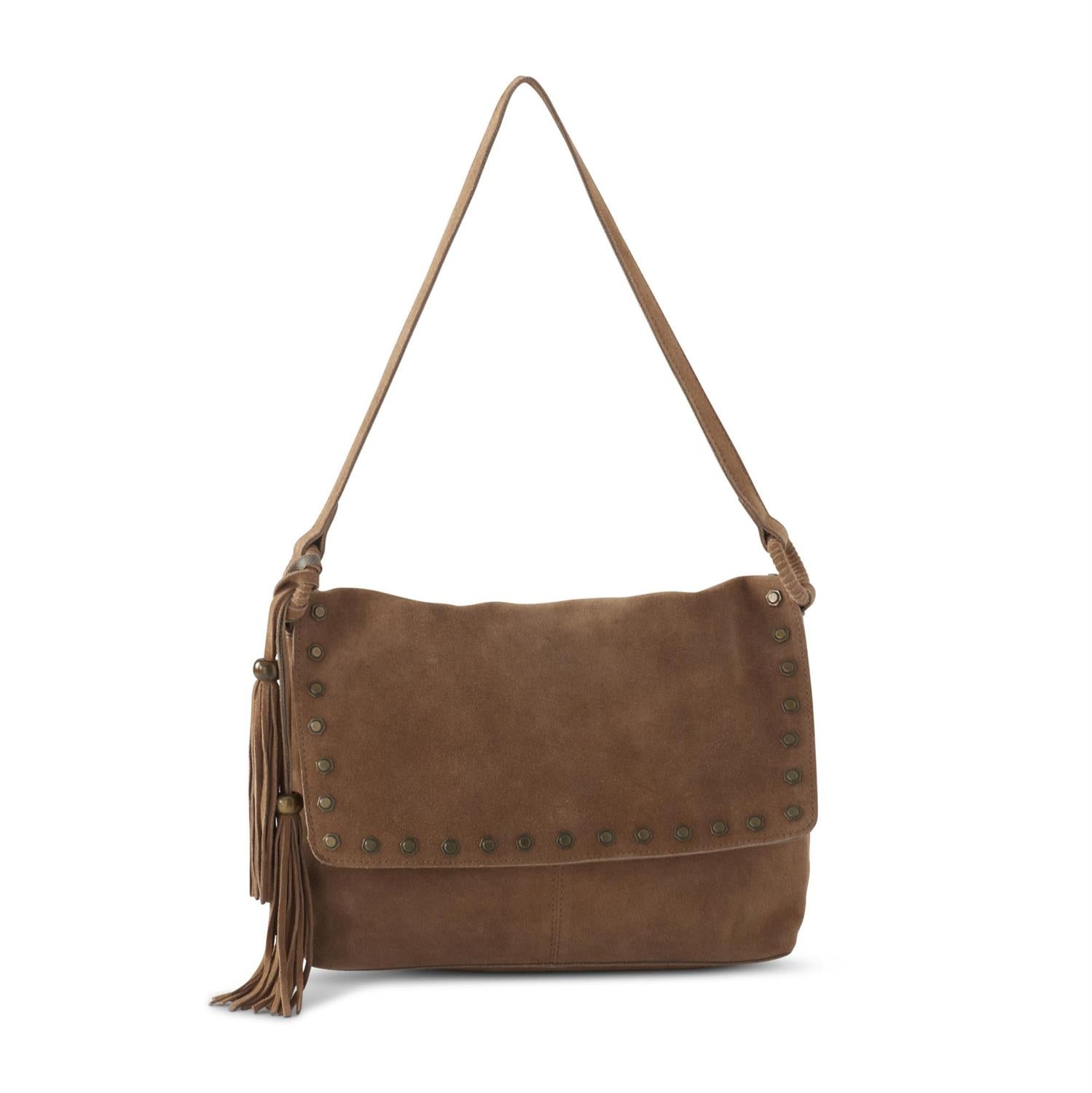 Rivets and Suede Crossbody