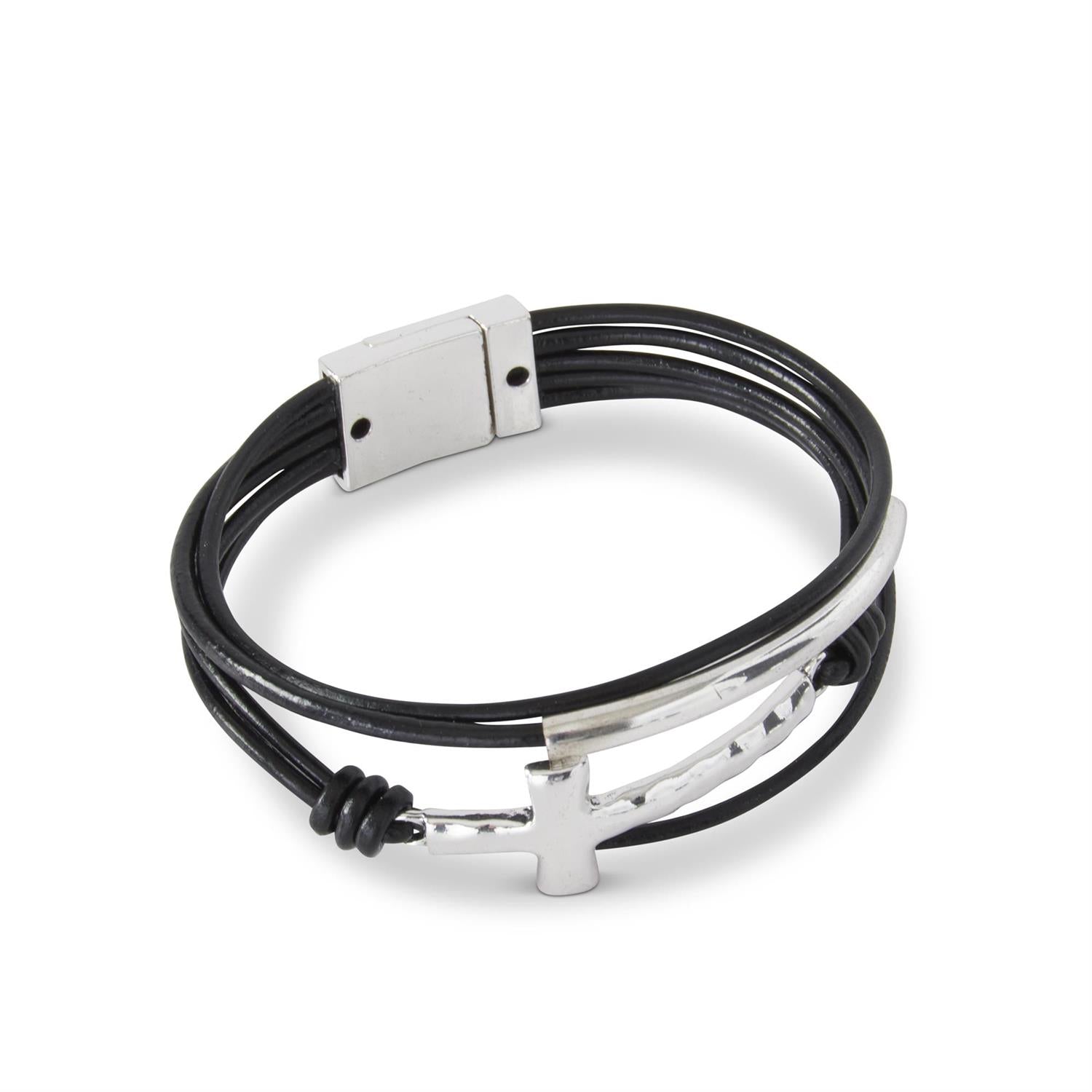 Black Corded cross Bracelet