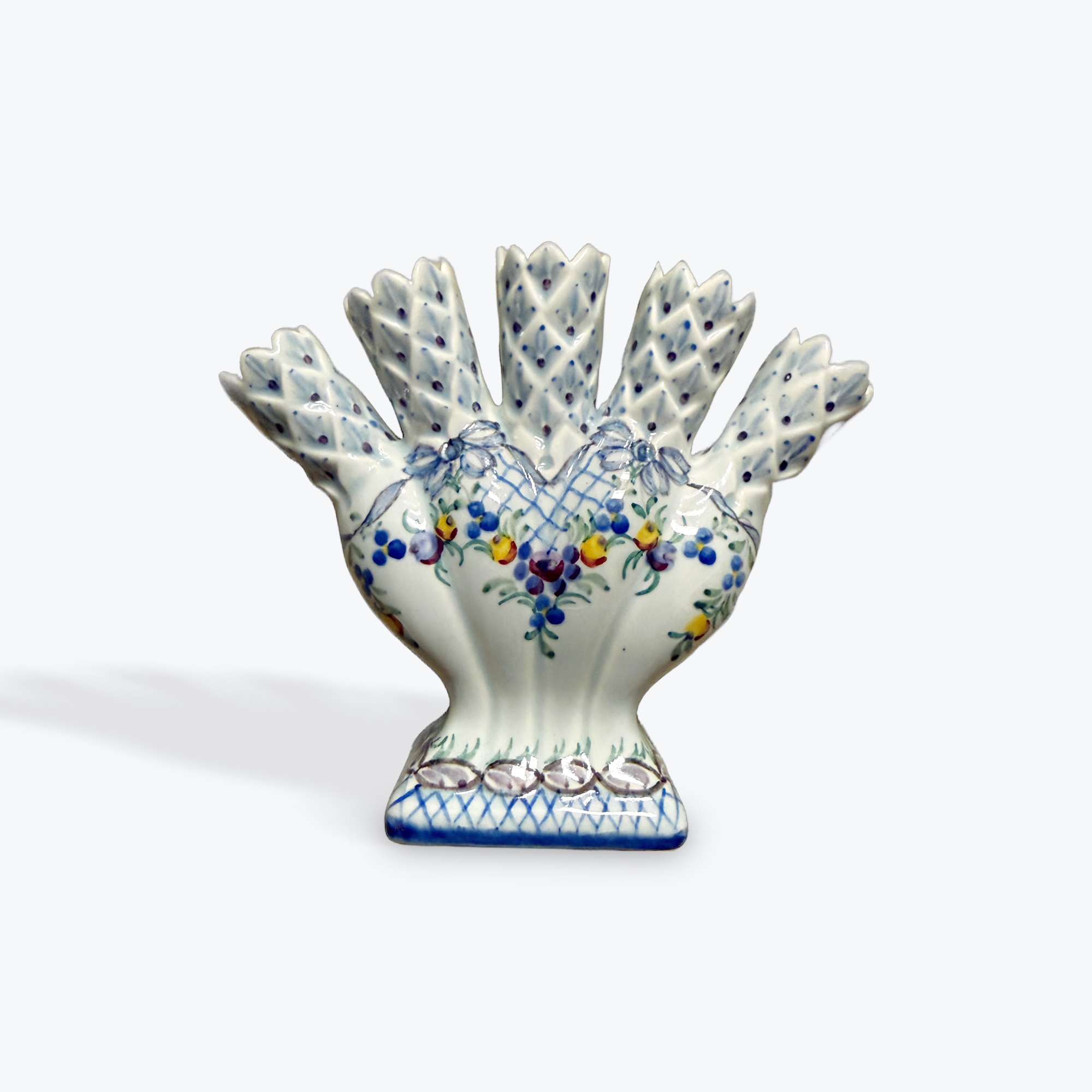 Vintage Portuguese Carvalhinho Porto Ceramic Five-Finger Flower Vase