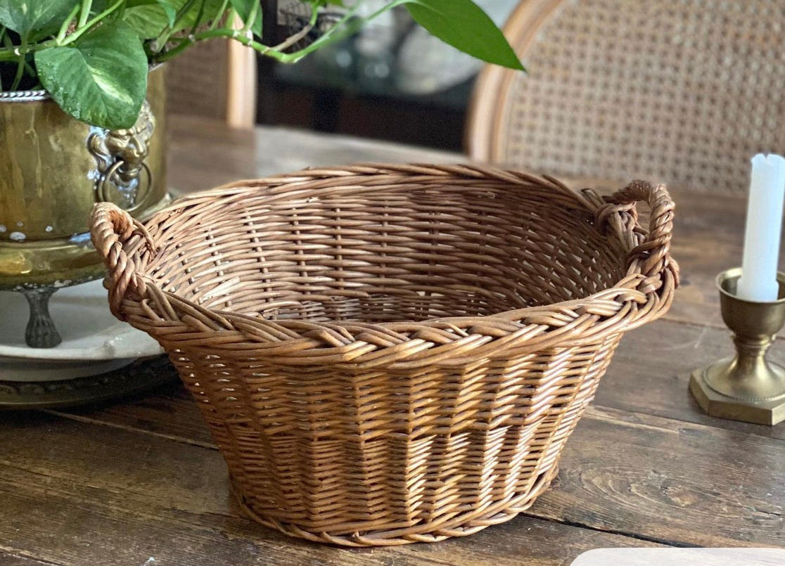 French Wicker Laundry Basket