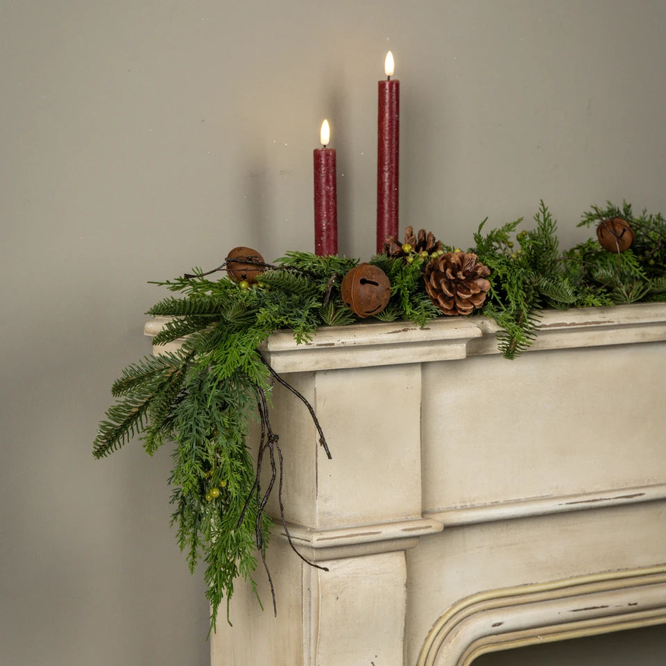 Soft Touch Pine & Cedar W/Aged Bells Garland 5ft.