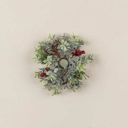 Boxwood & Red Berry Taper