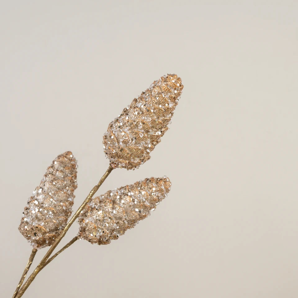 Champaign Pinecone Spray  24"