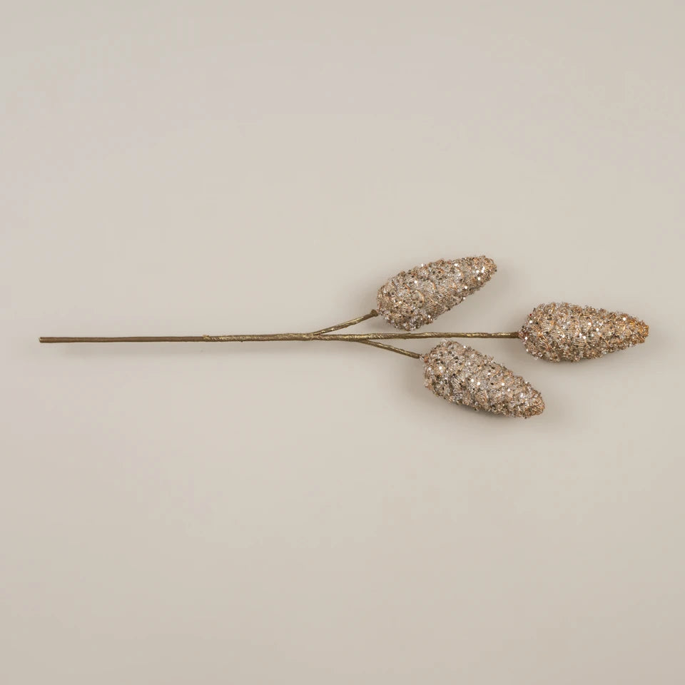 Champaign Pinecone Spray  24"