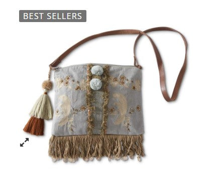 Vintage Blue Green Tapestry Crossbody