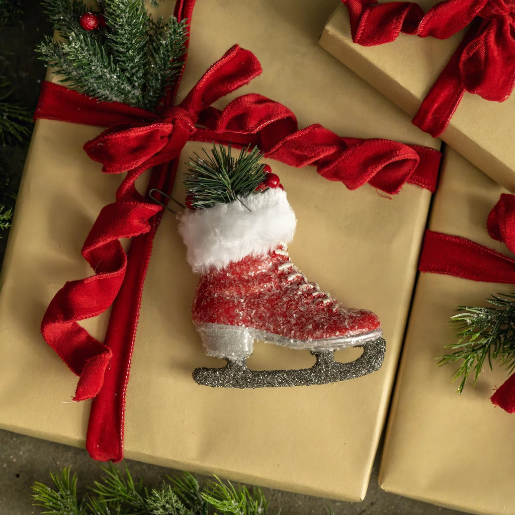Frosted Ice Skate Ornament