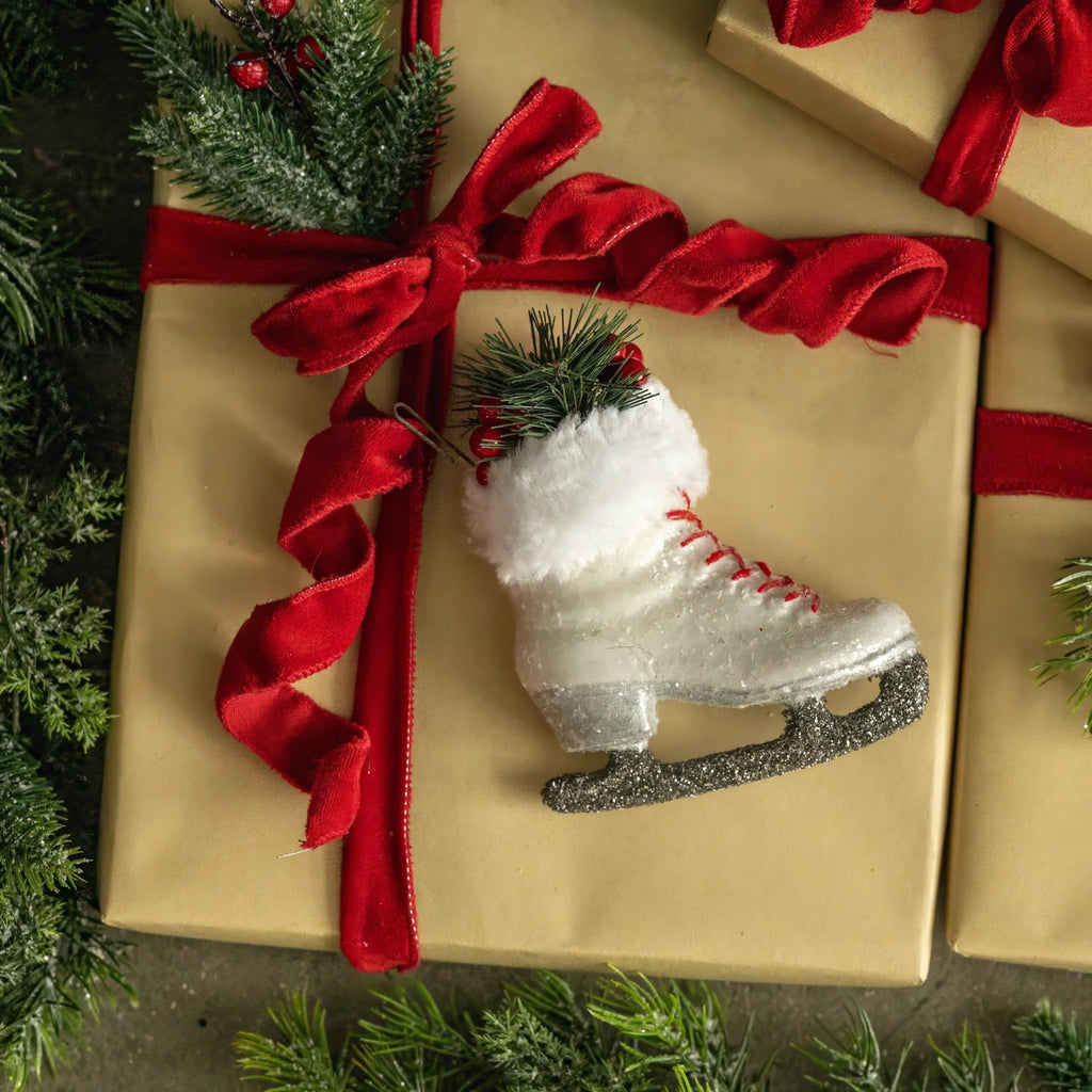 Frosted Ice Skate Ornament