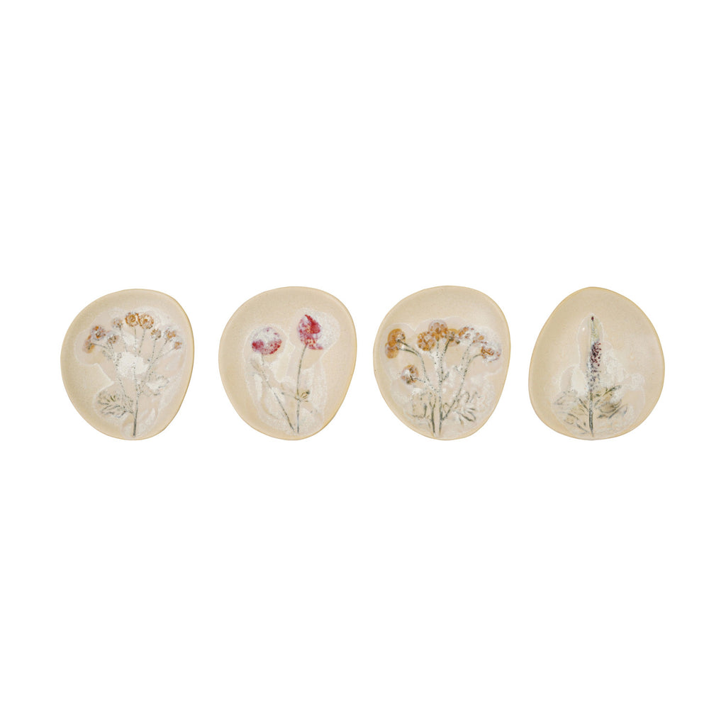 Hand-Painted Stoneware Plate, 4 Styles