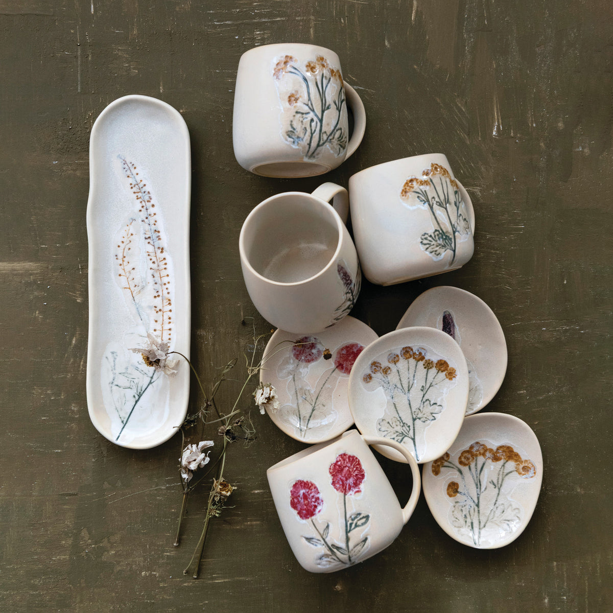 Hand-Painted Stoneware Platter