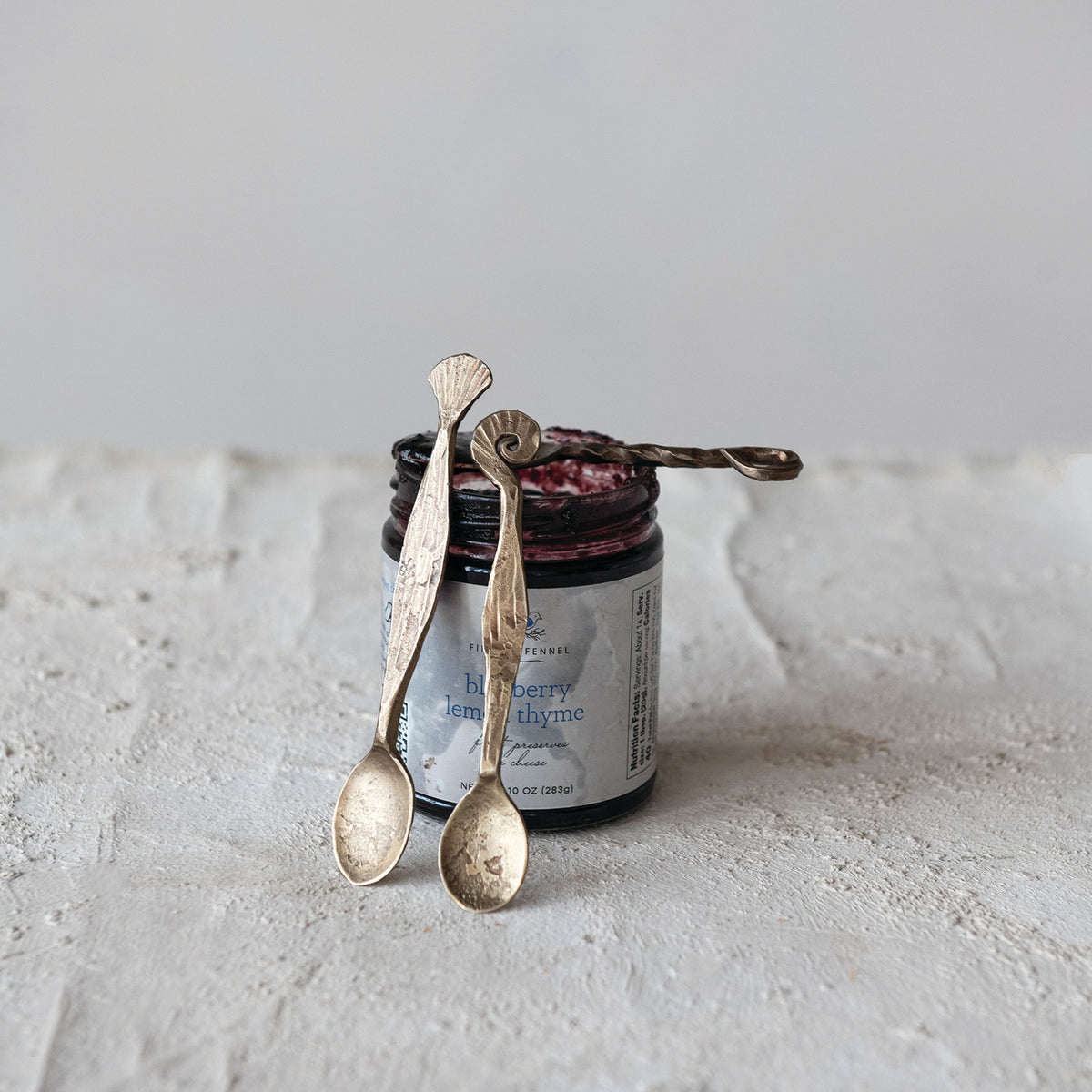 Hand-Forged Metal Spoon, Antique Brass Finish, 3 Styles