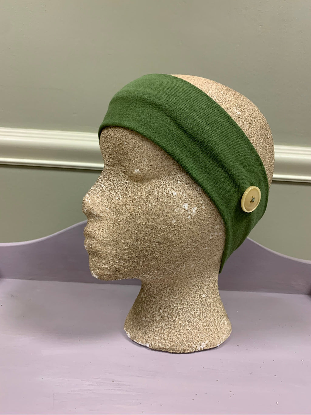 Green {Button Headband}