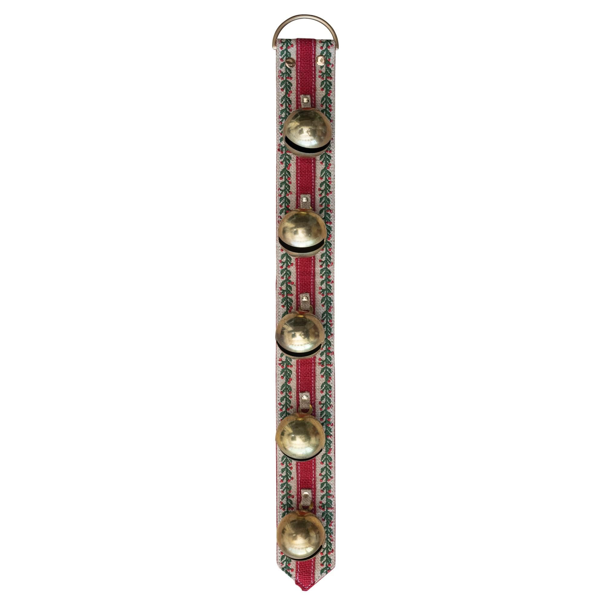 Jute & Cotton Embroidered Sleigh Bells Door Hanger