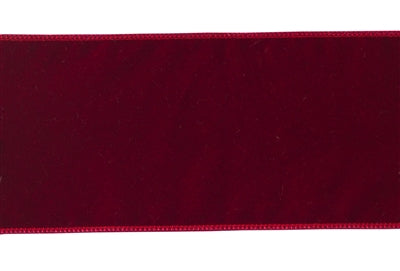 RIBBON - RED VELVET WIRED 4"X10YDS
