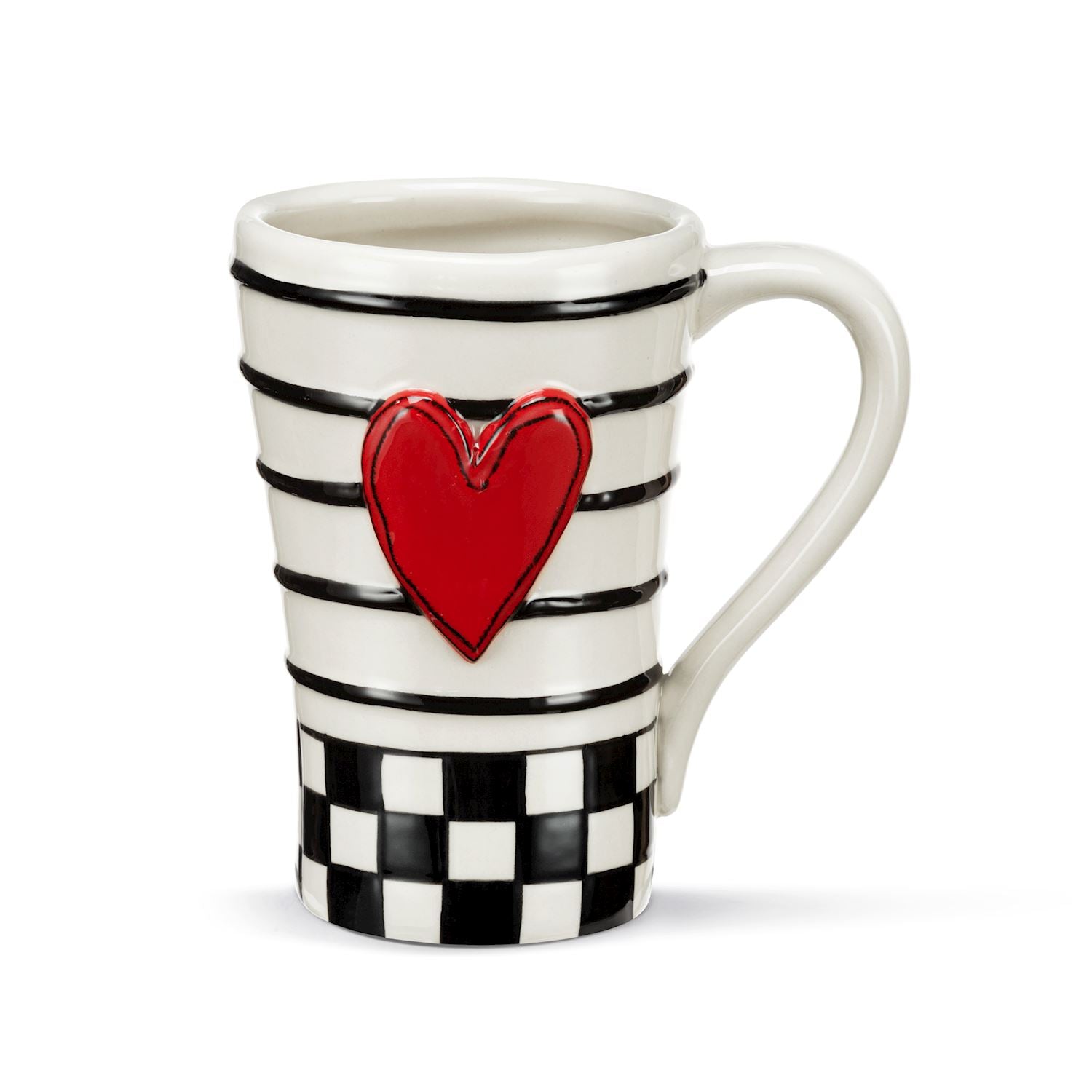 Checker Red Heart Mug - 15oz