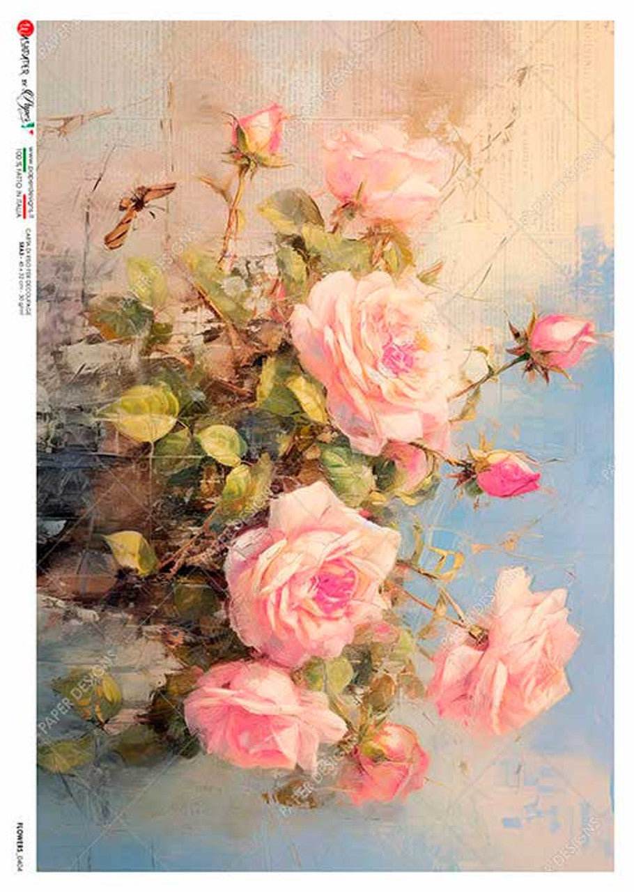 Rice Paper A3 abstract rose