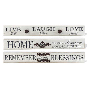 White Assorted Rectangular Wood Wall Sign | 23.5"