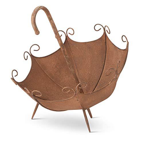 Rusty Metal Open Umbrella Planter