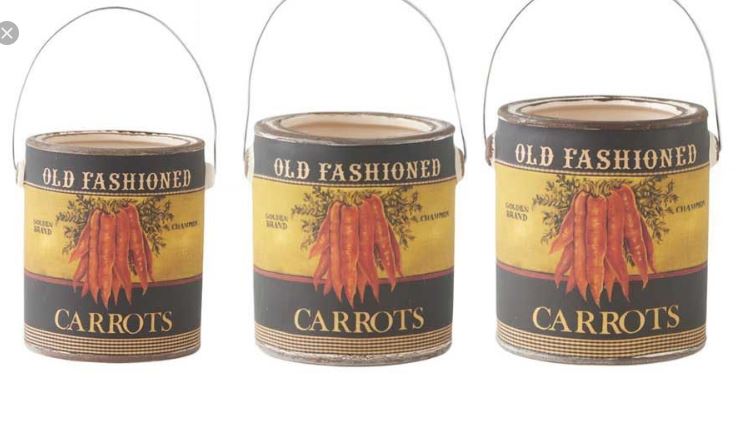 Ceramic Can W/Vintage Carrot Motif | Small