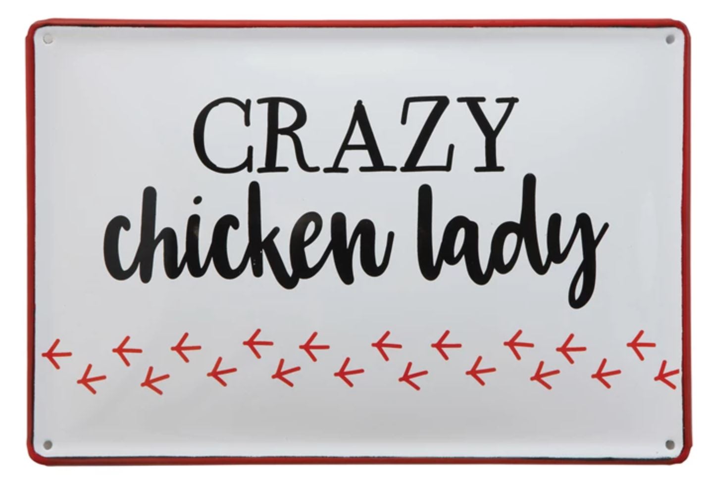 Crazy Chicken Lady Enameled Wall Decor