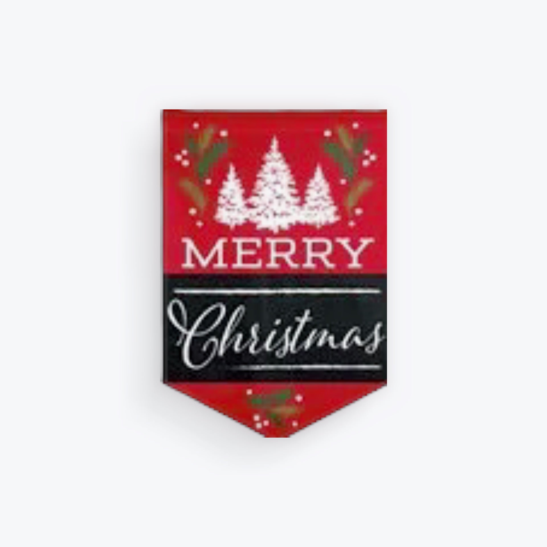 Evergreen Merry Christmas Garden Burlap Flag