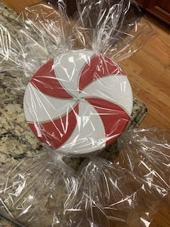 Holiday Words: Ho & Joy with wooden peppermint disc | 2 words