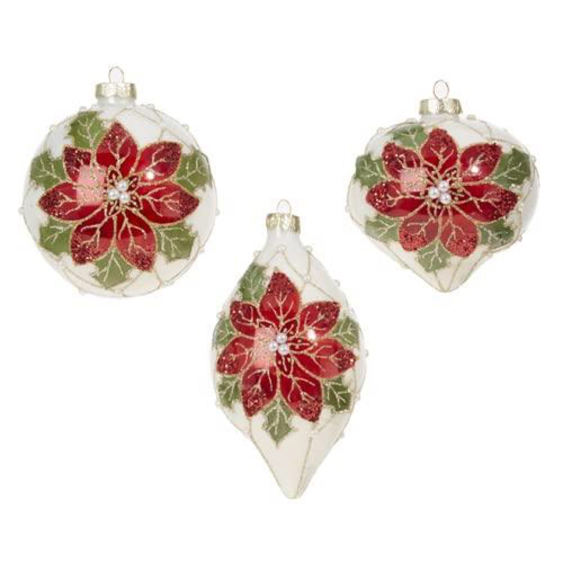 Poinsettia Ornament 4"