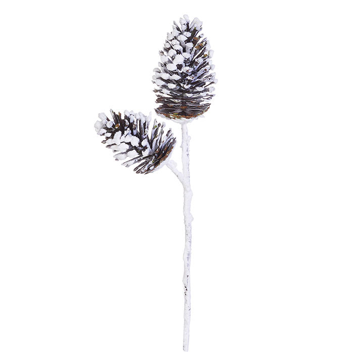SNOWY PINECONE STEM 28.5"