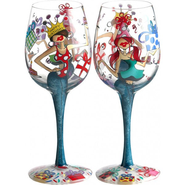 Sunny & 95 "Happy Birthday" Wine Glass, 16oz. | 9"H