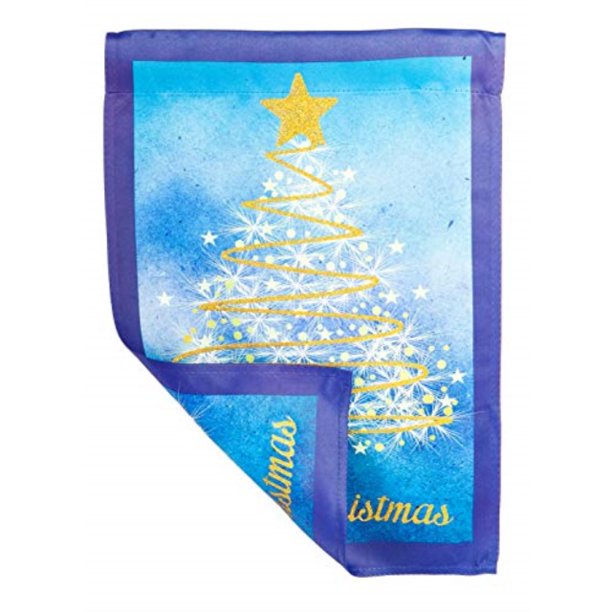 Gold Christmas Tree Garden Flag