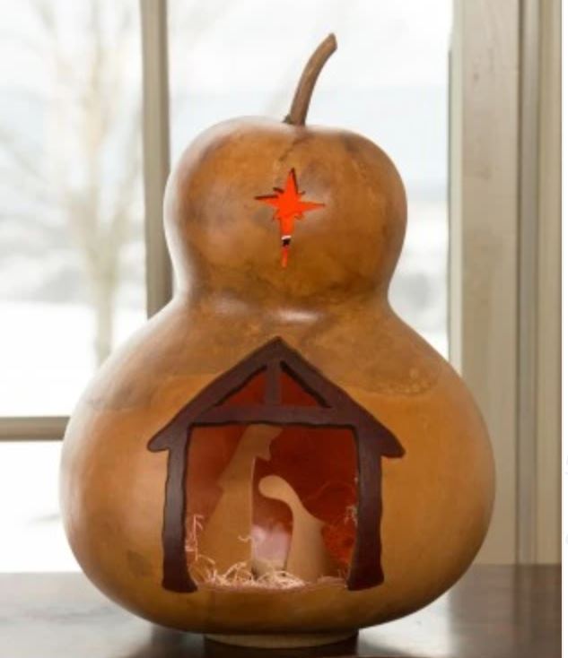 Manger Nativity Scene Gourd