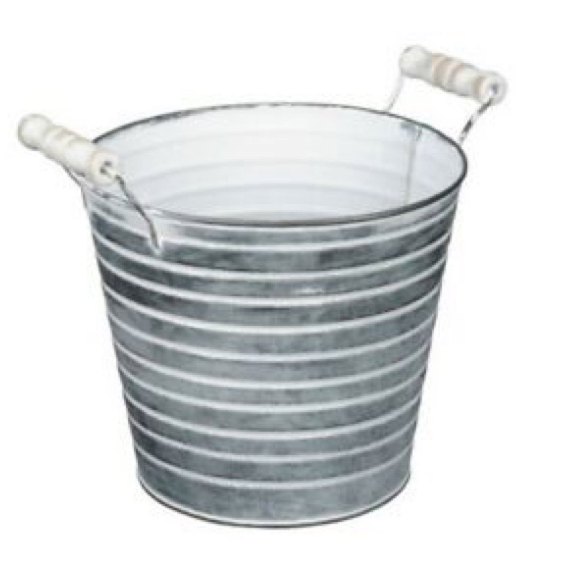 Whitewashed Galvanized Bucket