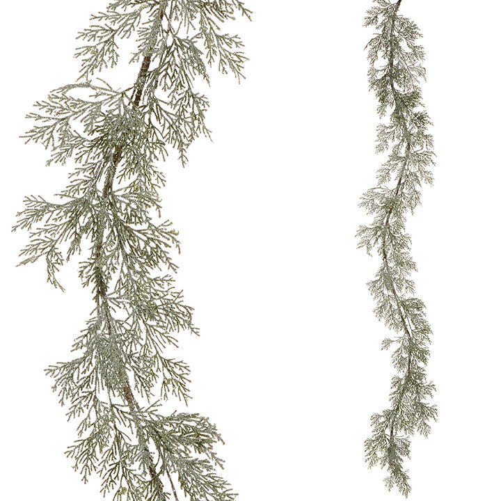ICED CEDAR GARLAND 6'
