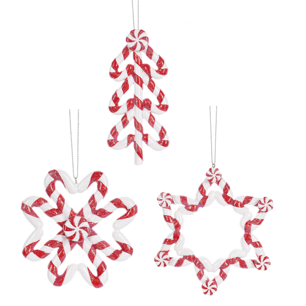 Candy Cane Ornament 3 Assort'd