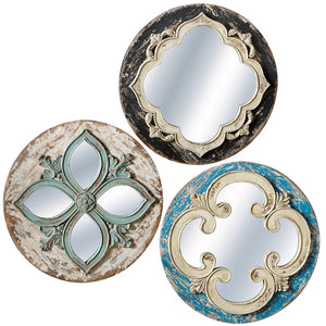 Round Carved Wall Mirror