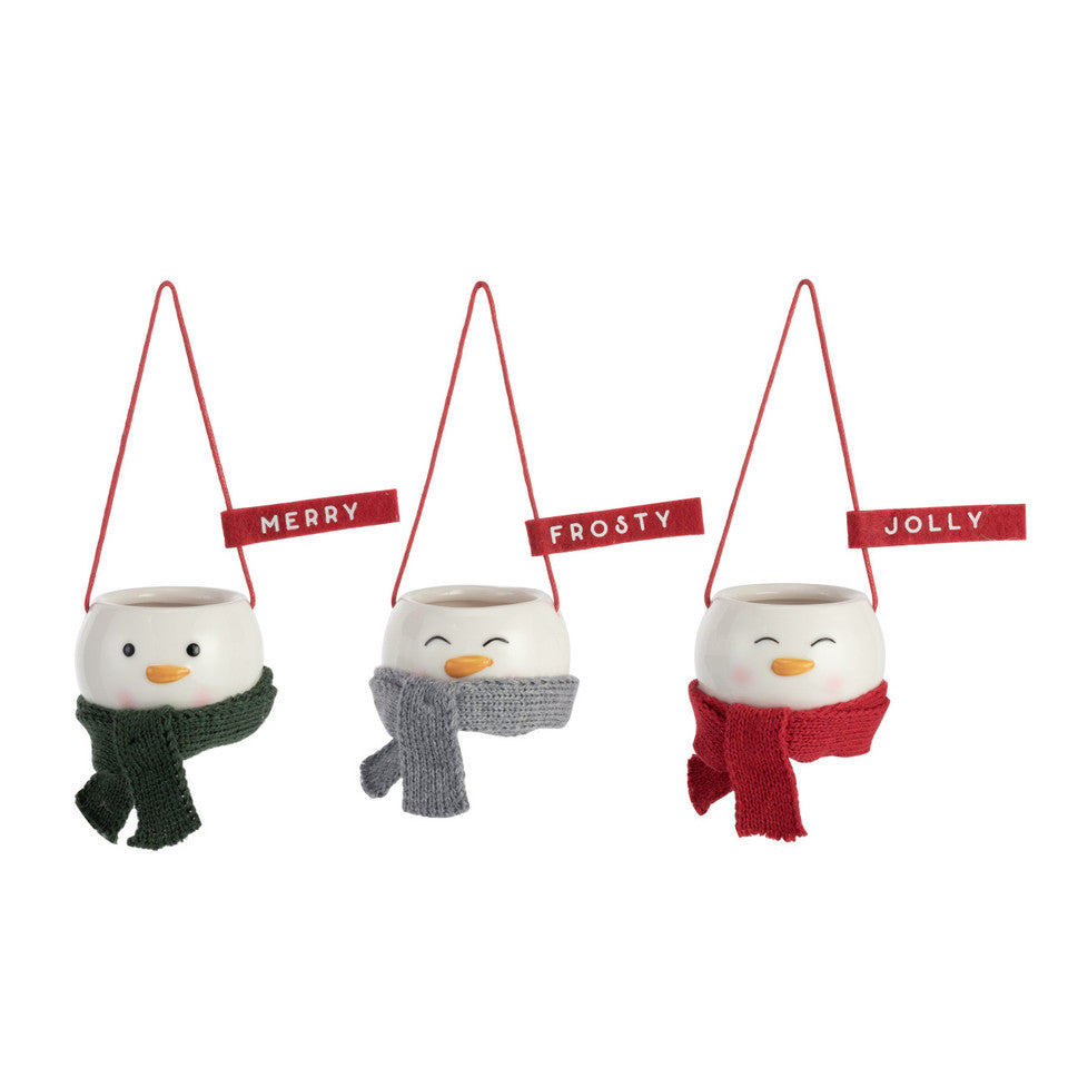 Frosty Merry Jolly Coffee Pod Ornaments with Lids - 3 Assorted