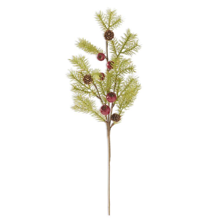 Pine Stem w/Red Pods & Mini Pinecones22 Inch