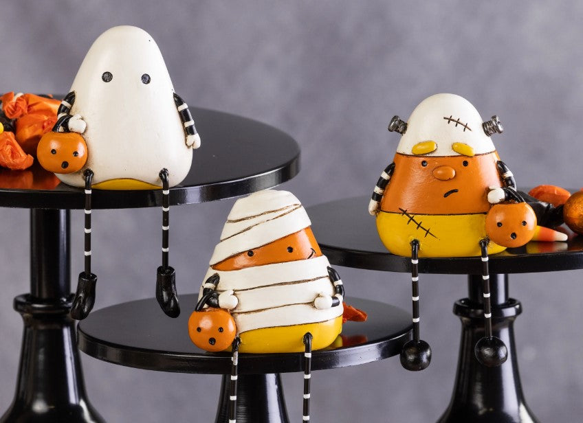 Resin Mini Spooky Candy Corn Figurines | 3 Varieties