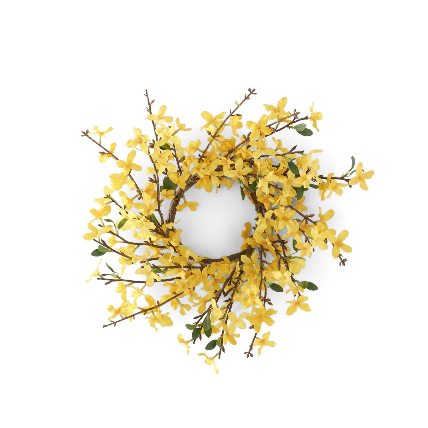 Yellow Forsythia Candle Ring | 15"