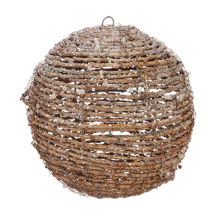 Snowy Vine Ball Ornament | 9.5"