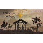 Slat Board A Savior Is Born Sign | 14 x 23.75"