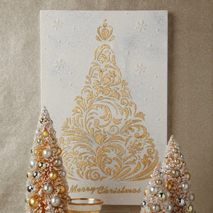 Gilded Gold Glittered 24" Christmas Tree Wall Art