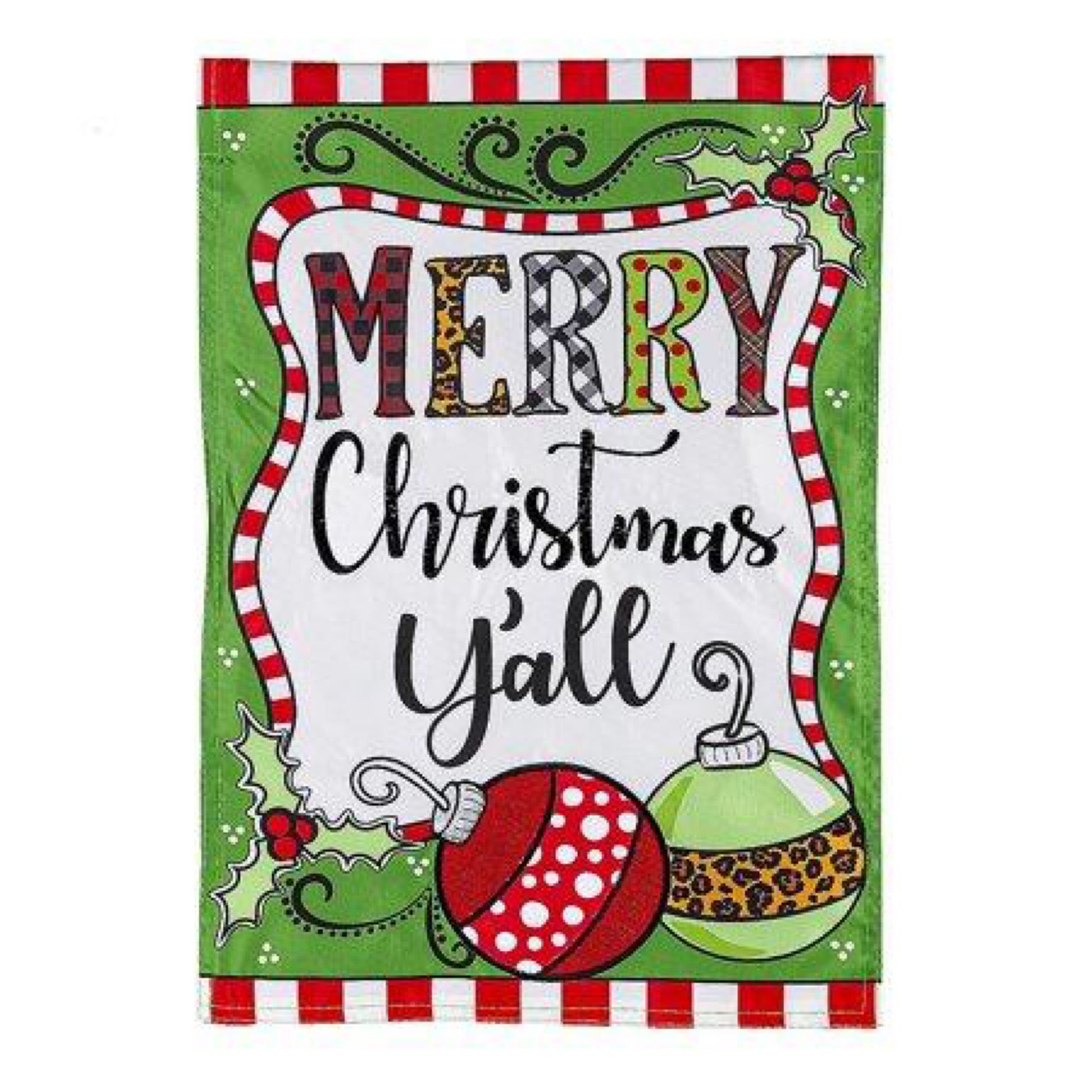 Merry Christmas Y All Garden Applique Flag
