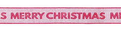 RIBBON - MERRY CHRISTMAS 2.5"X10YDS. WIRED POLYESTER