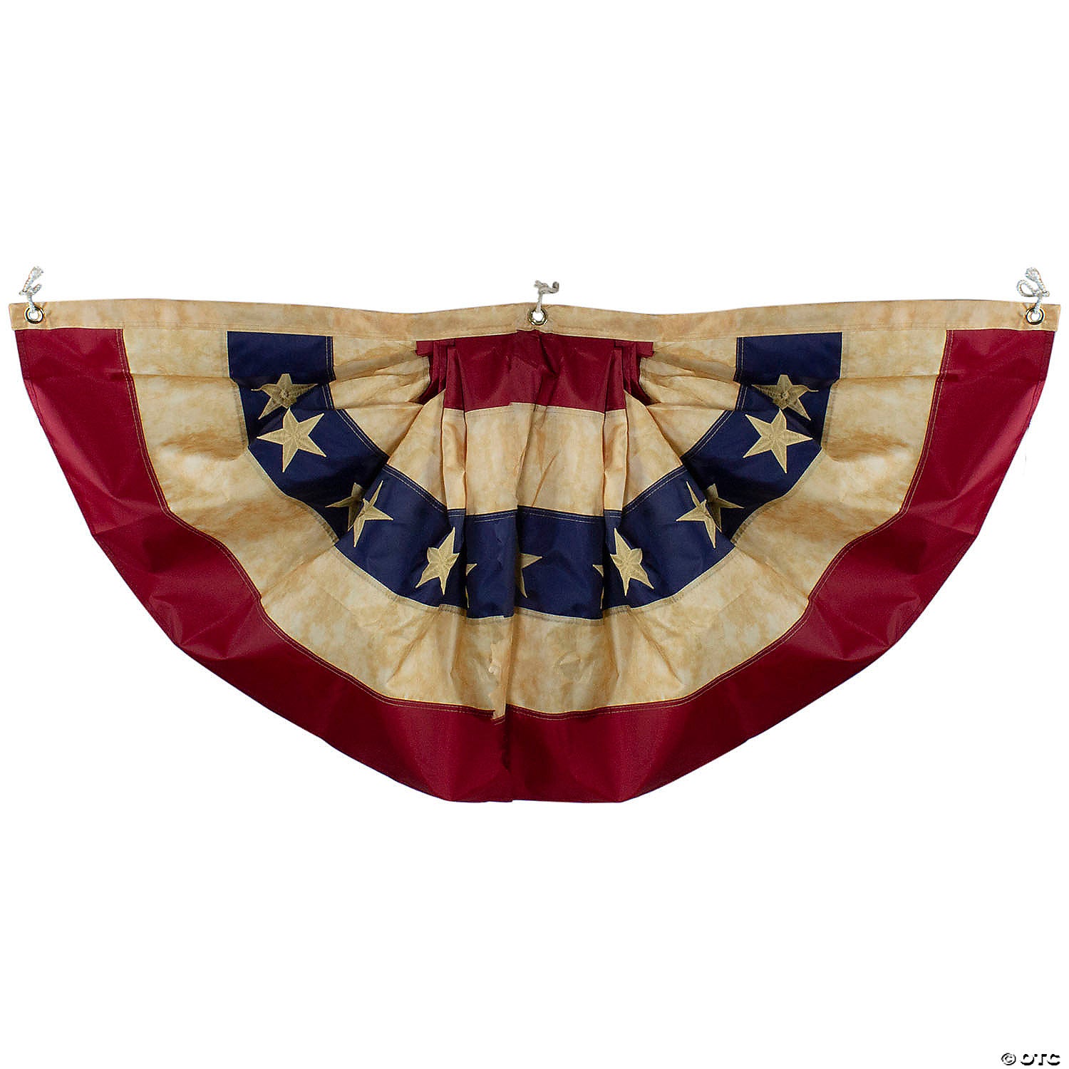 Patriotic Americana Tea-Stained Pleated Bunting Flag