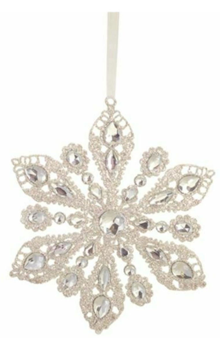 GEM SNOWFLAKE ORNAMENT, 3 Styles | 7" (sold separately)