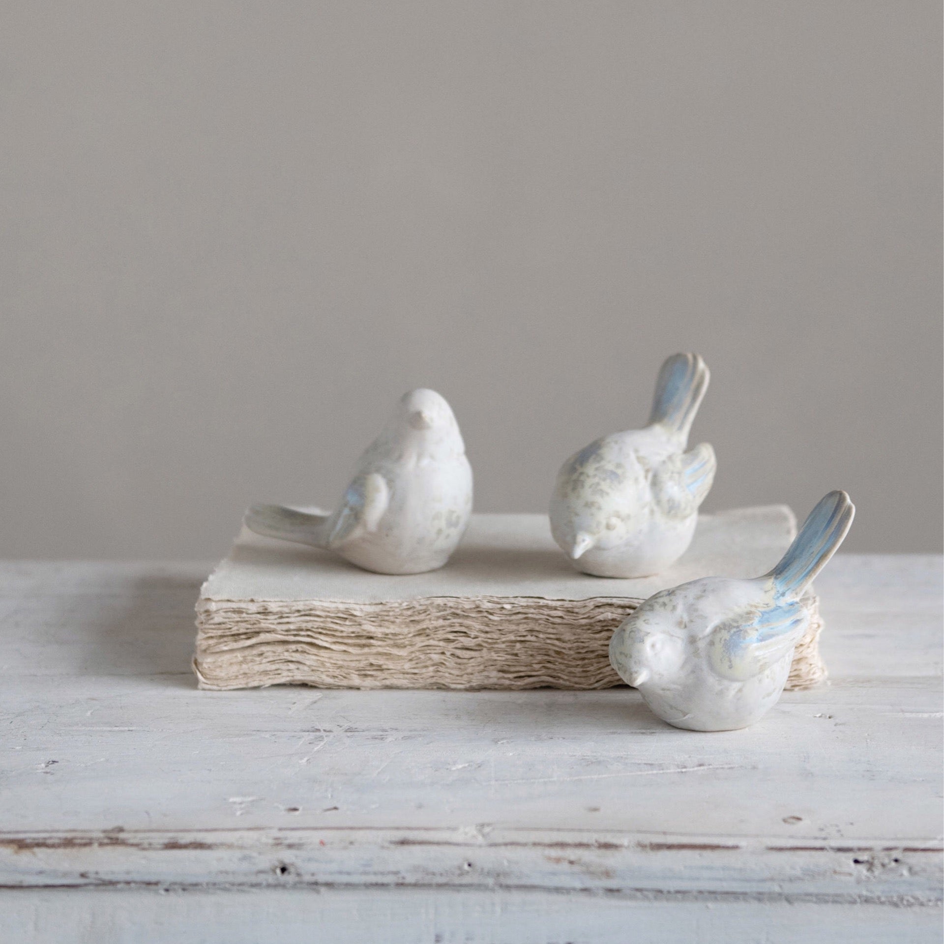 Stoneware Bird with Glaze, 3 Styles