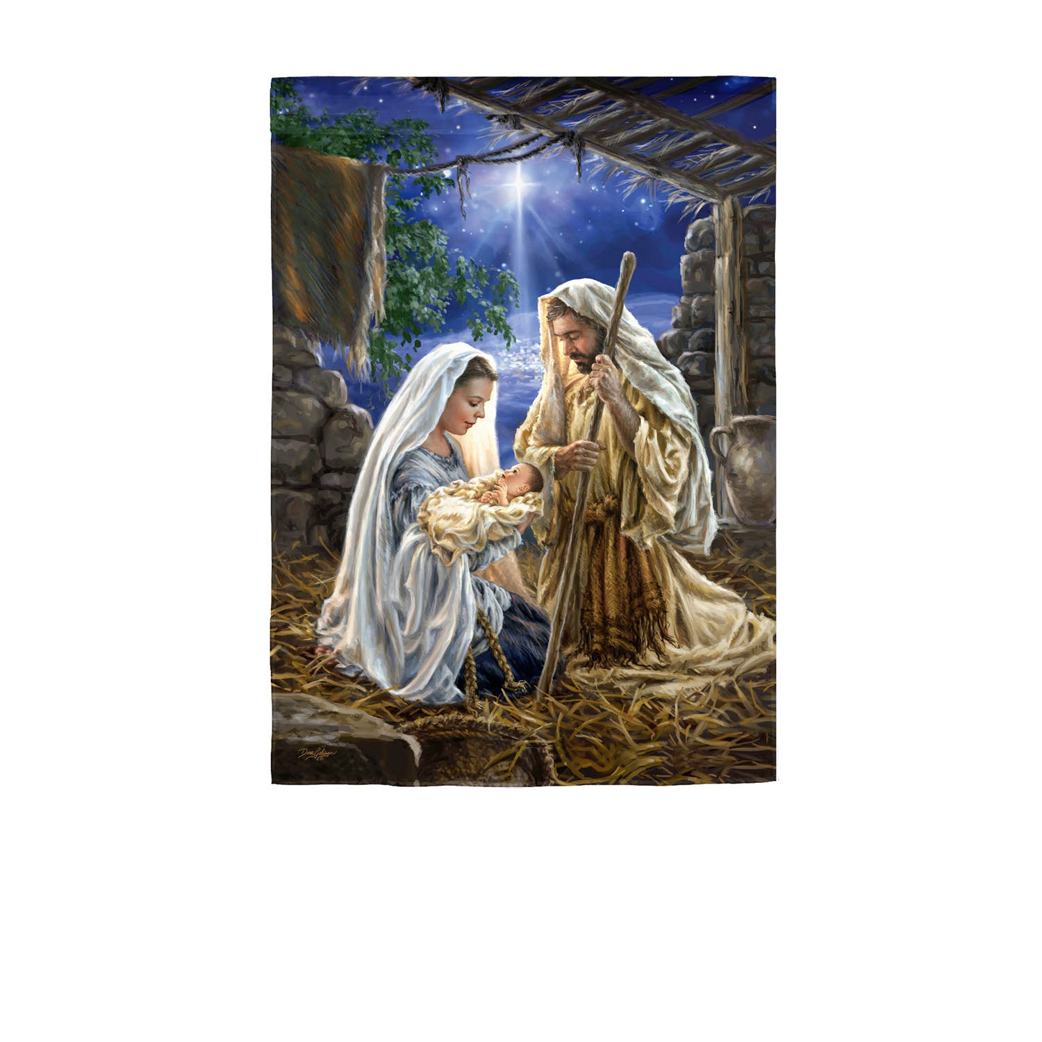 Glory to God Garden Satin Flag
