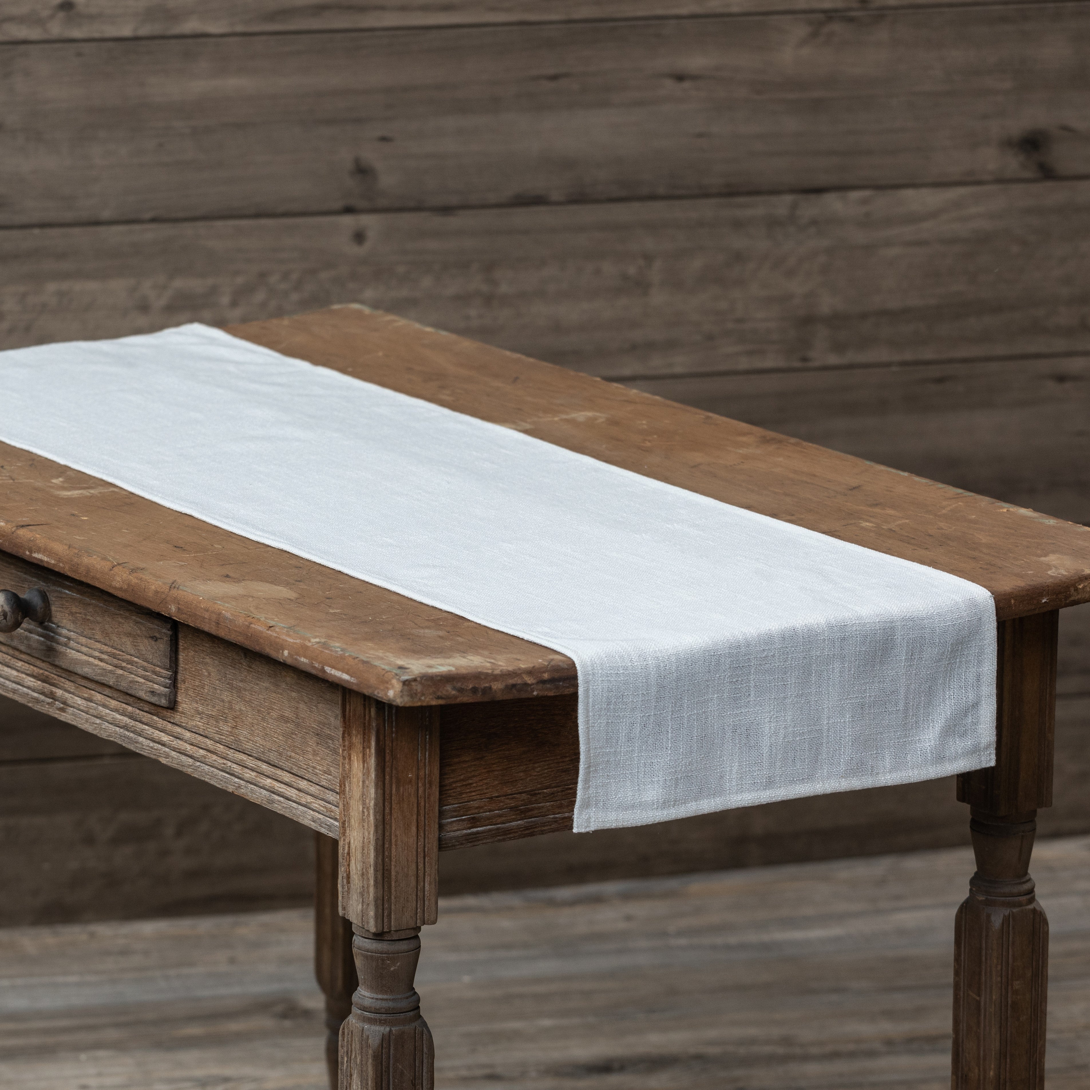 White Linen Table Runner | 48"
